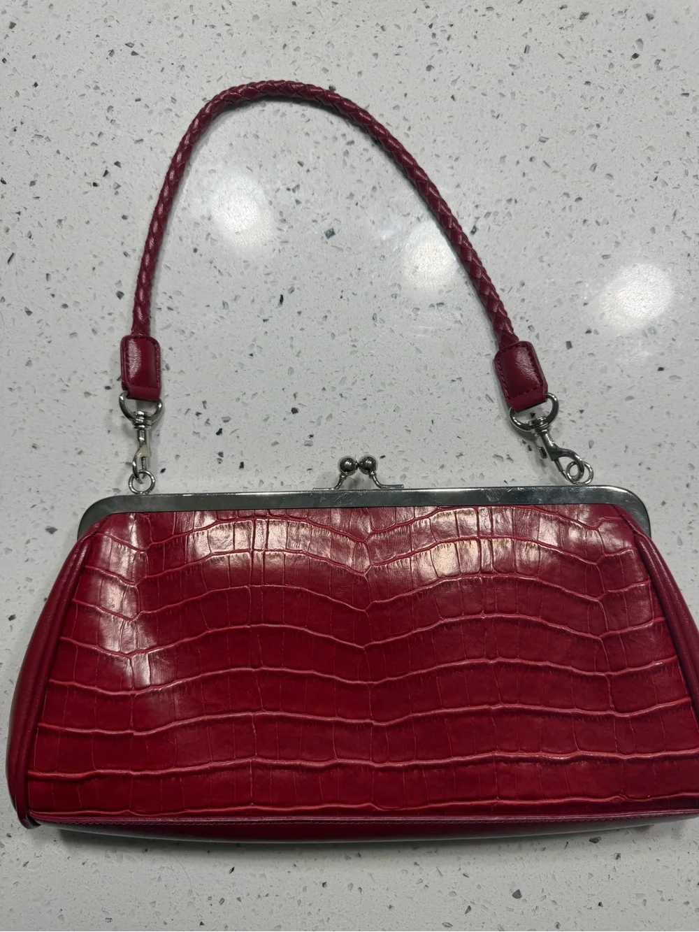 Vintage Red Women's Heart-Accent Handbag